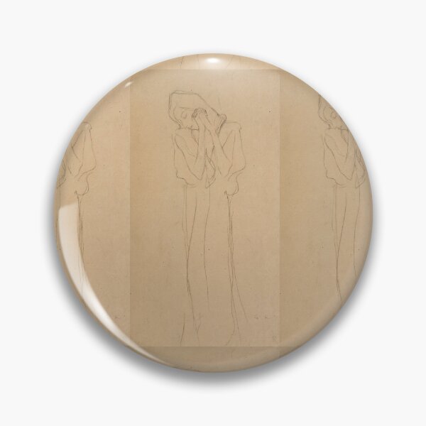 Item preview, Sorrowful Standing Woman Pencil Sketch designed and sold by artofuniverse.