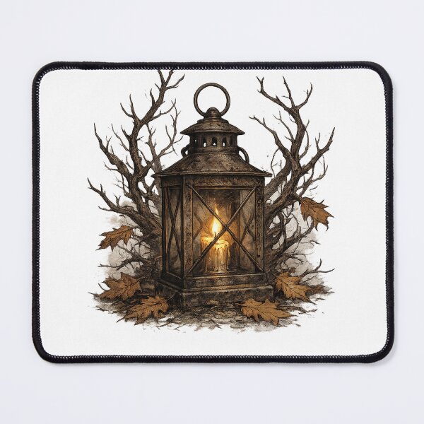 Item preview, Glowing Lantern Bare Branches Dark Gothic Autumn Design designed and sold by irfanshikh.