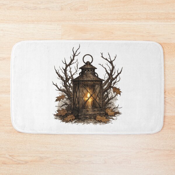 Item preview, Glowing Lantern Bare Branches Dark Gothic Autumn Design designed and sold by irfanshikh.