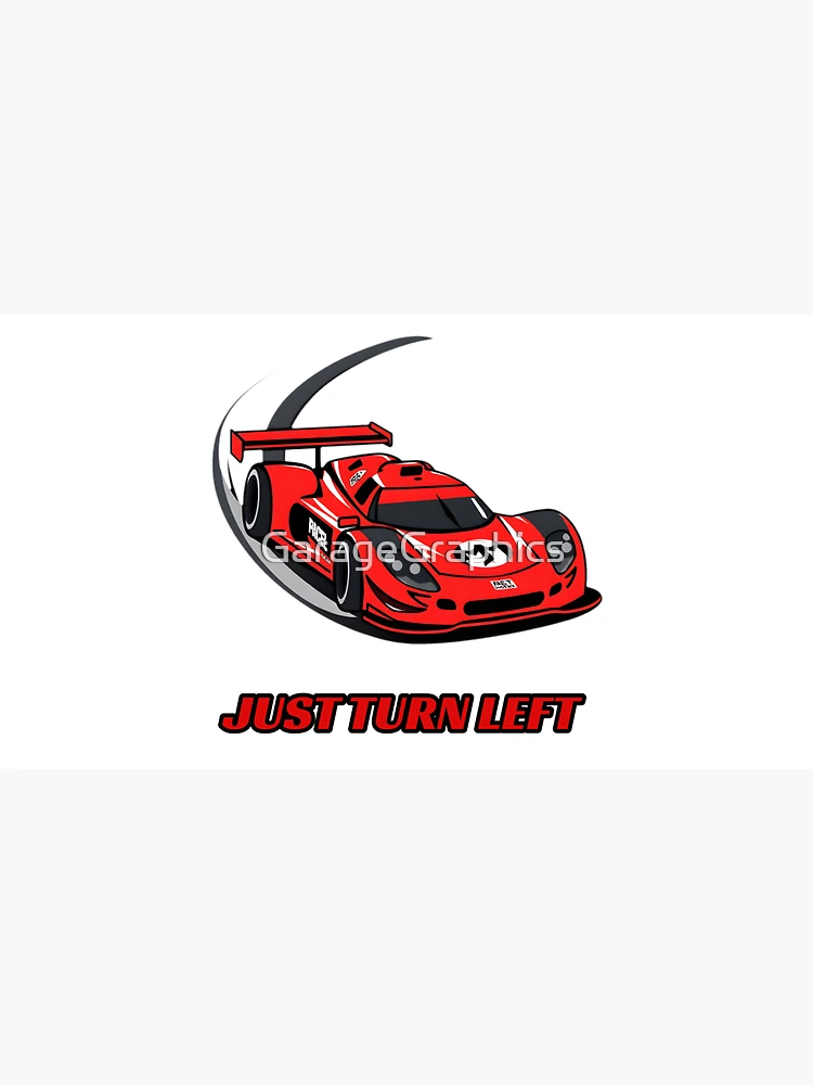 Thumbnail 3 of 3, Cap, Just Turn Left - Sim Racing Humor designed and sold by GarageGraphics.