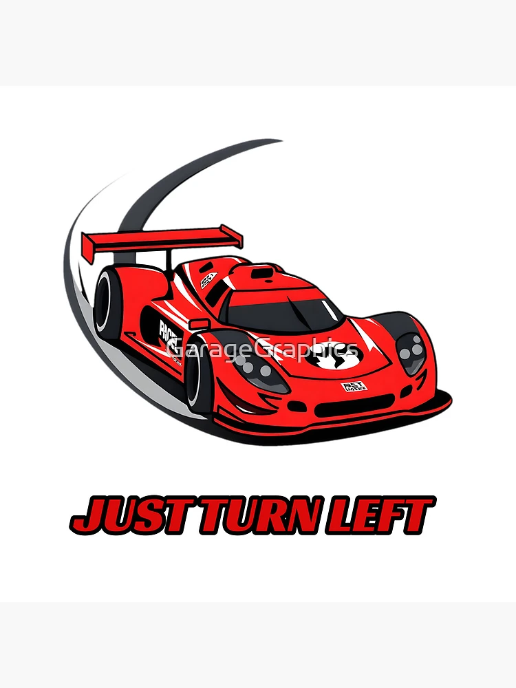 Thumbnail 5 of 5, Coasters (Set of 4), Just Turn Left - Sim Racing Humor designed and sold by GarageGraphics.