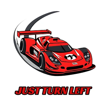 Artwork thumbnail, Just Turn Left - Sim Racing Humor by GarageGraphics