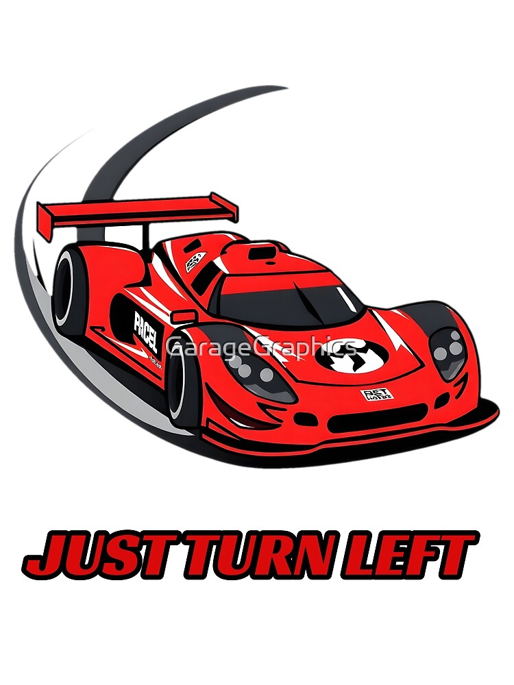 Thumbnail 3 of 3, Scarf, Just Turn Left - Sim Racing Humor designed and sold by GarageGraphics.