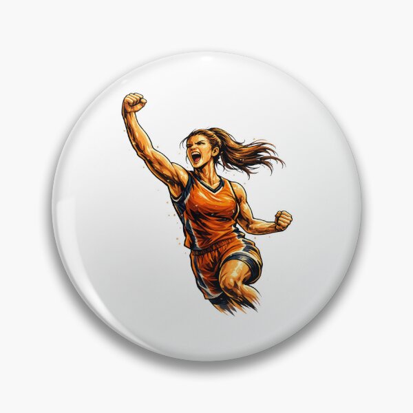 Item preview, Victorious Female Basketball Player Sports Vector Illustration designed and sold by redengineers.