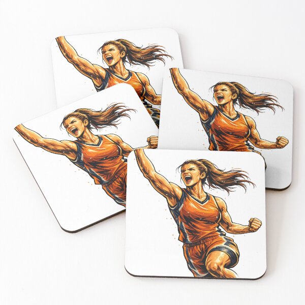 Item preview, Victorious Female Basketball Player Sports Vector Illustration designed and sold by redengineers.