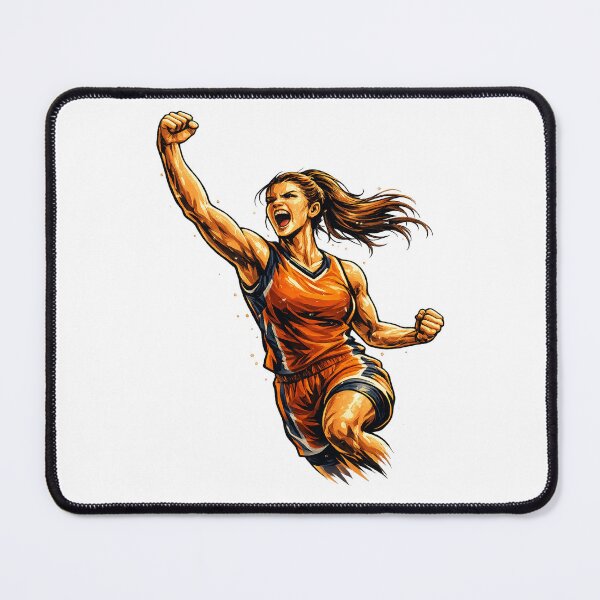 Item preview, Victorious Female Basketball Player Sports Vector Illustration designed and sold by redengineers.