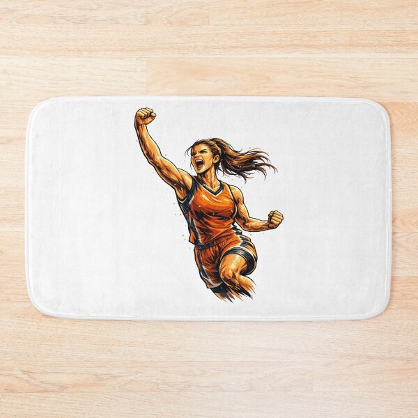Item preview, Victorious Female Basketball Player Sports Vector Illustration designed and sold by redengineers.