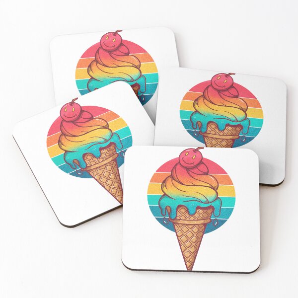Item preview, Rainbow Ice Cream Cone | Cute Retro Summer Dessert Design designed and sold by Farisu.art.