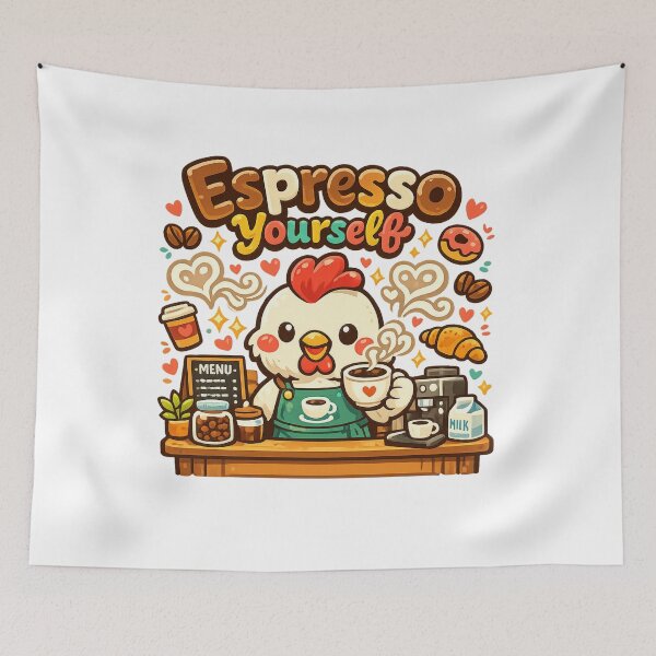 Item preview, Cute Barista Chicken  designed and sold by Chill Chicken Studio.
