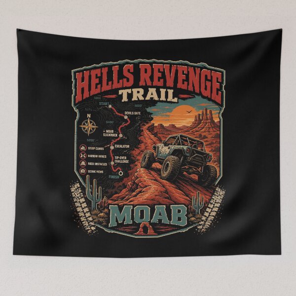 Item preview, Hell's Revenge Trail Map Moab Utah Rock Crawling 4x4 designed and sold by JasKei-Designs.