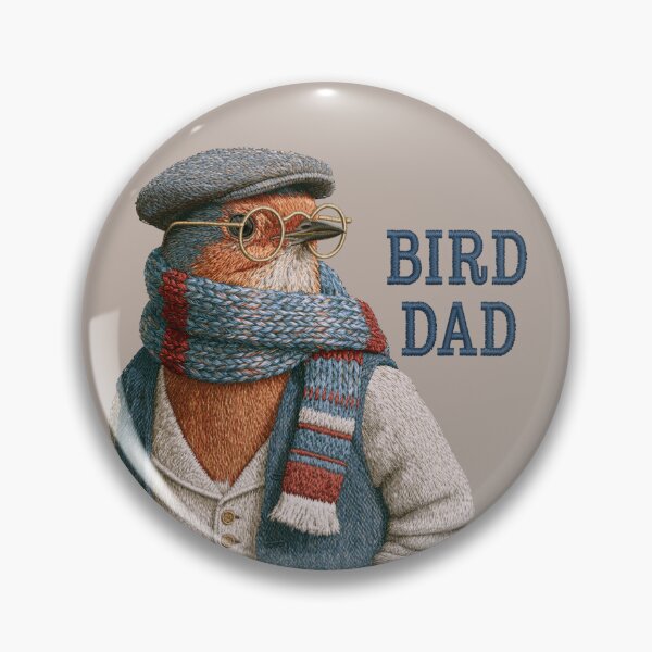 Item preview, Vintage Bird Dad Embroidered Robin Portrait Design designed and sold by MegaNovaArt.