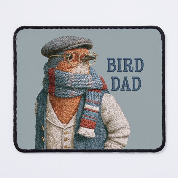 Item preview, Vintage Bird Dad Embroidered Robin Portrait Design designed and sold by MegaNovaArt.