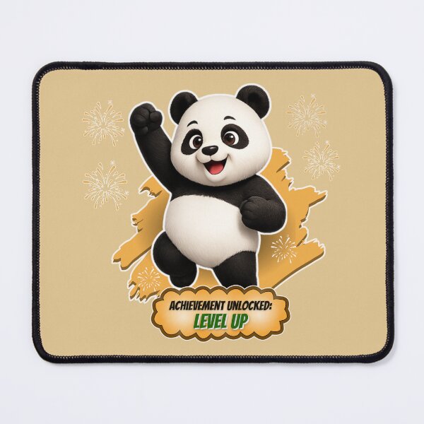 Item preview, Achievement Unlocked Level Up Panda Sticker designed and sold by EnginerdStudio.