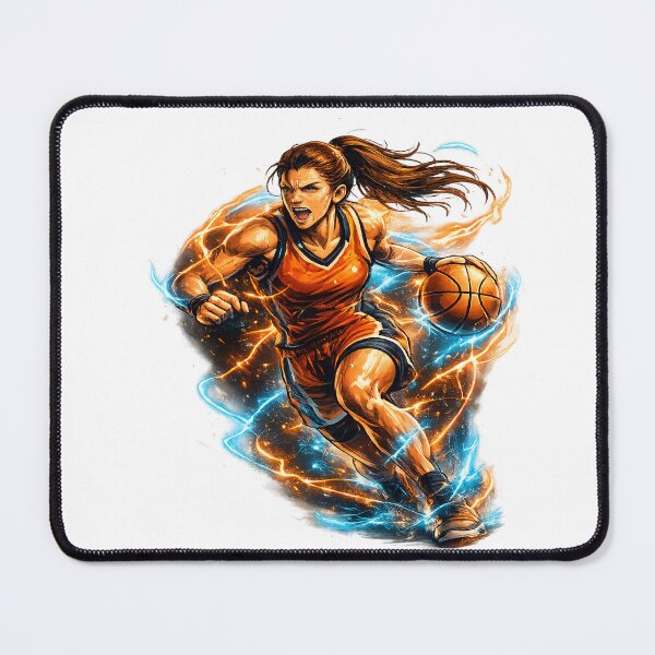 Item preview, Electric Female Basketball Player Action Vector Illustration designed and sold by redengineers.