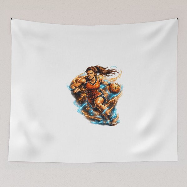 Item preview, Electric Female Basketball Player Action Vector Illustration designed and sold by redengineers.