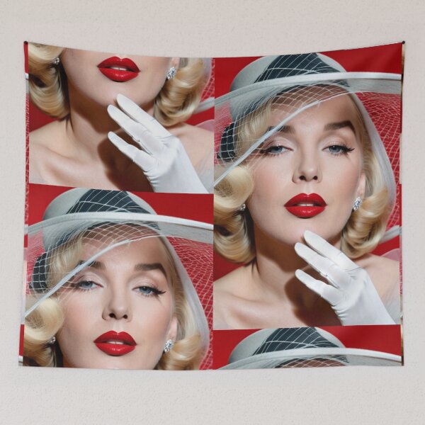 Item preview, Cinema - Hollywood Glamour Icon, Veiled Hat and Scarlet Red Background designed and sold by Beat-It.