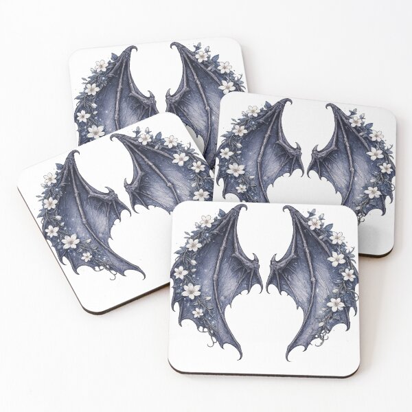 Item preview, Dark Dragon Wings Floral Fantasy Gothic Illustration Design designed and sold by irfanshikh.