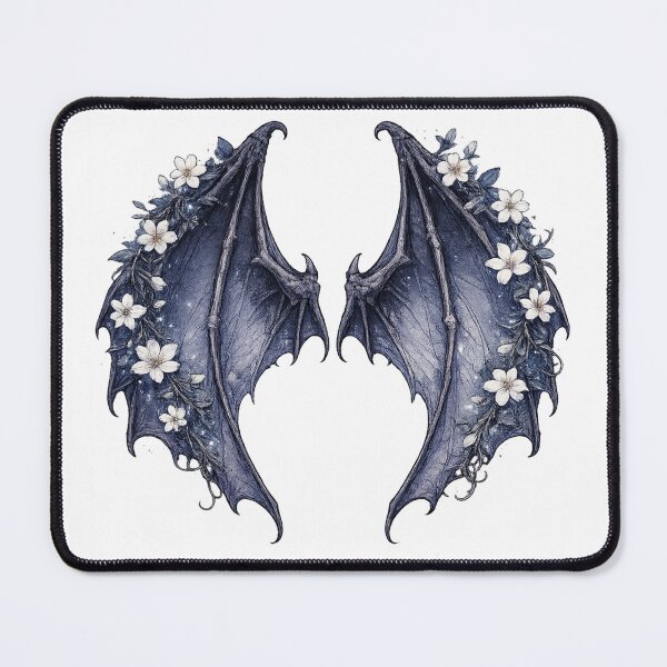 Item preview, Dark Dragon Wings Floral Fantasy Gothic Illustration Design designed and sold by irfanshikh.