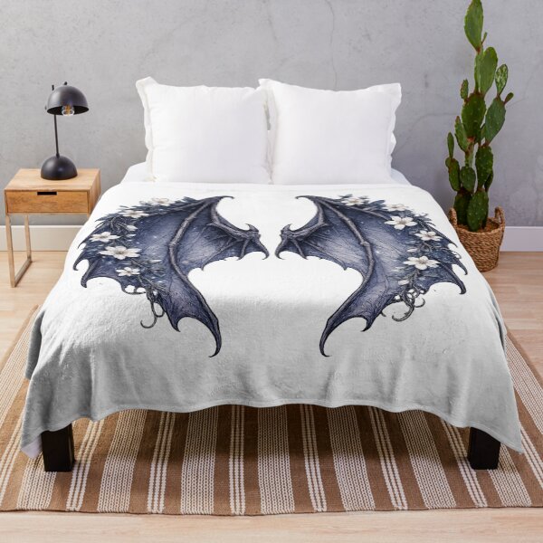 Item preview, Dark Dragon Wings Floral Fantasy Gothic Illustration Design designed and sold by irfanshikh.