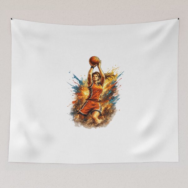 Item preview, Female Basketball Player Jump Shot Vector Illustration designed and sold by redengineers.