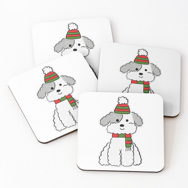 Item preview, Lindo perro caniche de invierno con gorro y bufanda. designed and sold by pinkstickstore.
