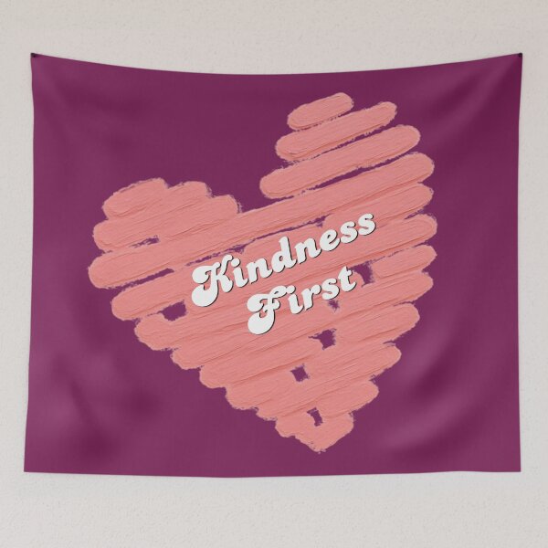 Item preview, Kindness First Pink Heart | Cute Positive Quote | Retro Kindness Aesthetic designed and sold by VariusDesigns.