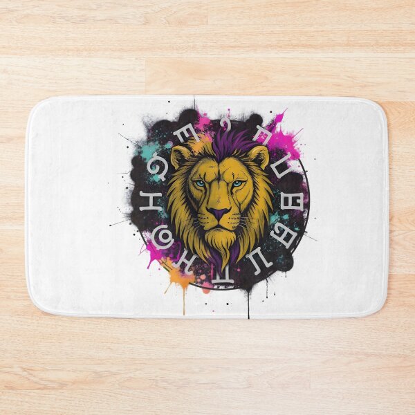 Item preview, Leo Lion Zodiac Letters Neon Paint Splash Dark Art designed and sold by Zodiac Celestial Art.