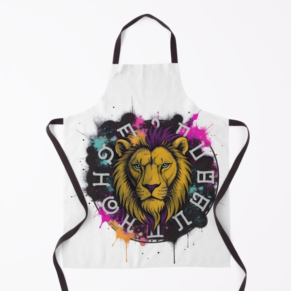 Item preview, Leo Lion Zodiac Letters Neon Paint Splash Dark Art designed and sold by Zodiac Celestial Art.