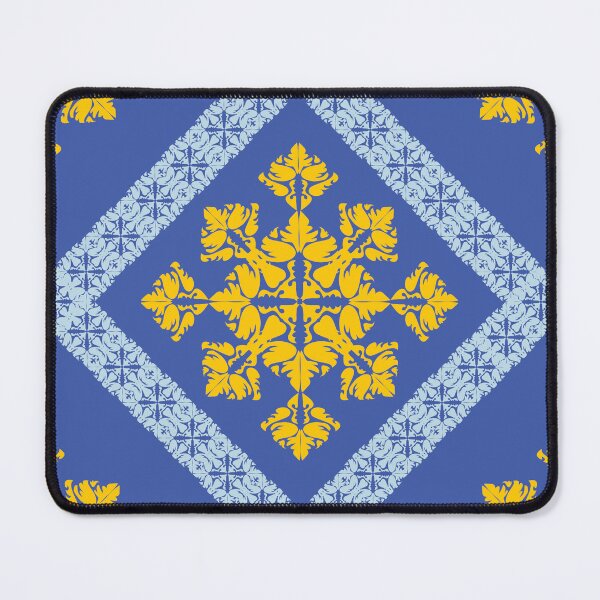 Item preview, Blue and Gold Ornamental Floral Geometric Pattern Vector Design designed and sold by ChaReePat.