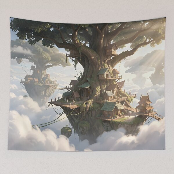 Item preview, Cloud Kingdom with Giant Tree Homes designed and sold by Fanta-sticky.