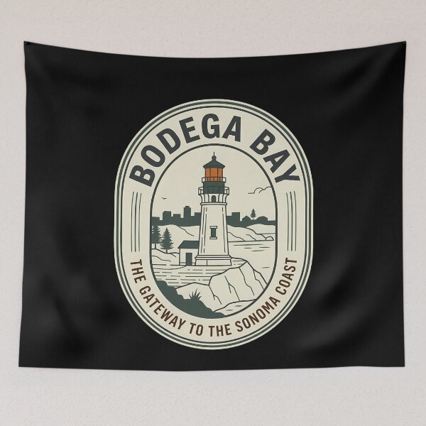 Item preview, Bodega Bay Lighthouse Vintage Travel Emblem California designed and sold by k3rstman1.