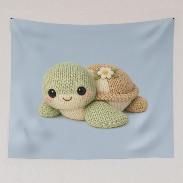 Item preview, Cute Knitted Sea Turtle Plush | Kawaii Handmade Crochet Cottagecore designed and sold by Moons Studio.