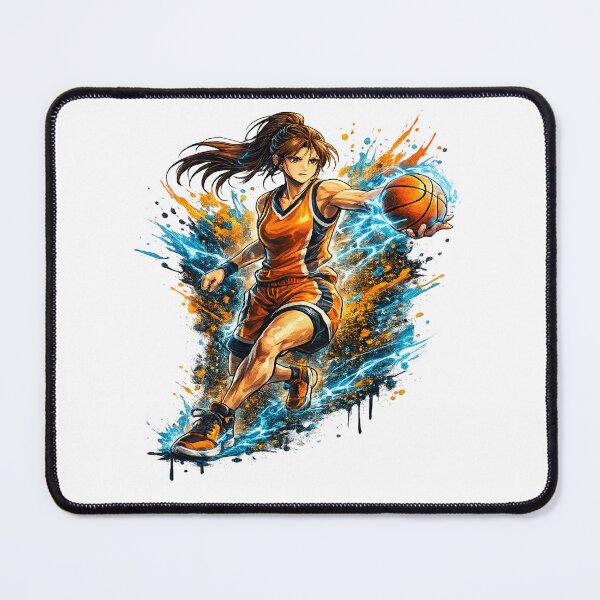 Item preview, Electric Female Basketball Player Action Sports Illustration designed and sold by redengineers.