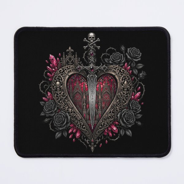 Item preview, Stained Glass Heart Pierced by Dagger — Dark Gothic designed and sold by David Mateo ArtWorks.