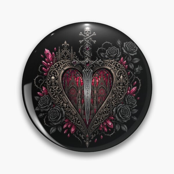 Item preview, Stained Glass Heart Pierced by Dagger — Dark Gothic designed and sold by David Mateo ArtWorks.