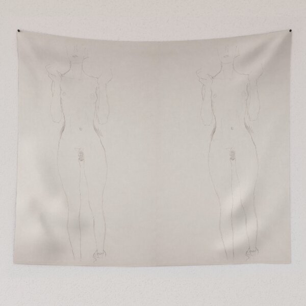 Item preview, Standing Female Nude Pencil Studyv designed and sold by artofuniverse.