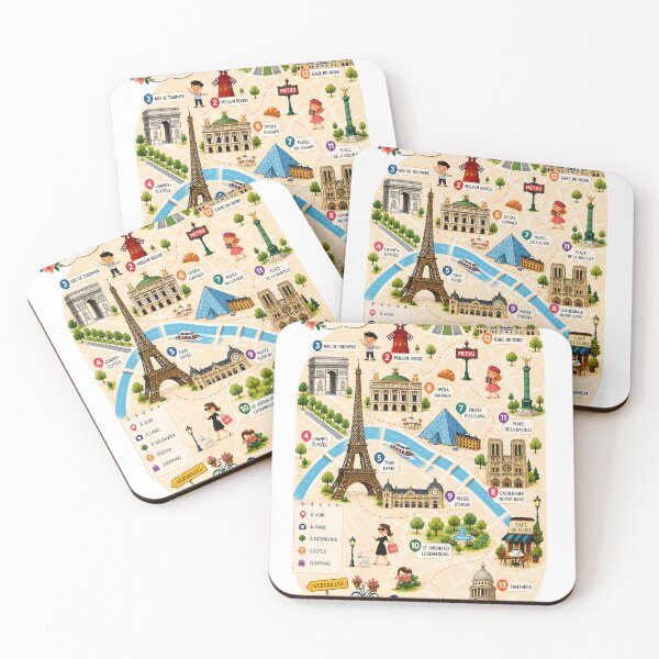 Item preview, paris turist illustrated map designed and sold by Erlin Rudho.