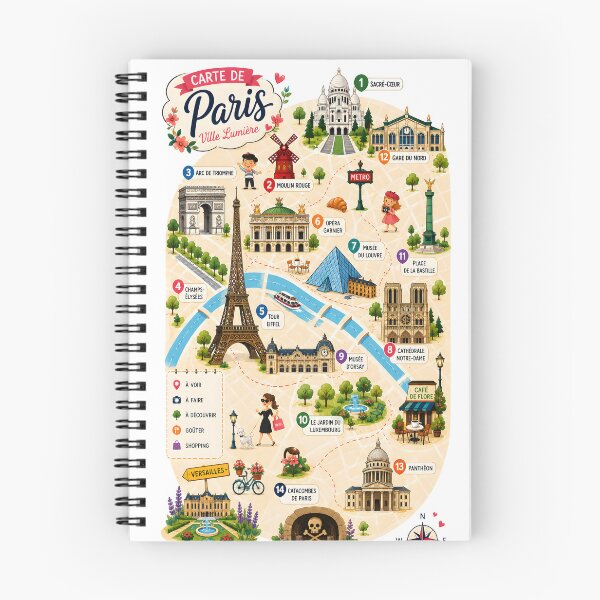 Item preview, paris turist illustrated map designed and sold by Erlin Rudho.
