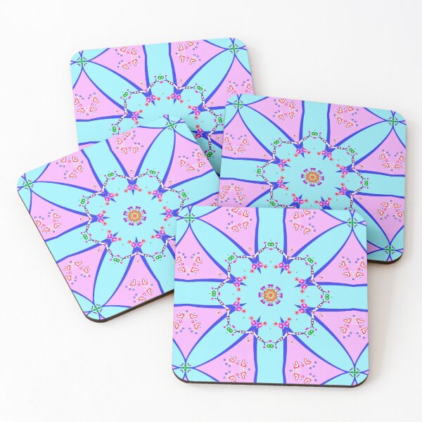 Item preview, Vibrant Turquoise and Pink Starburst Mandala designed and sold by Tinsleybluebell.