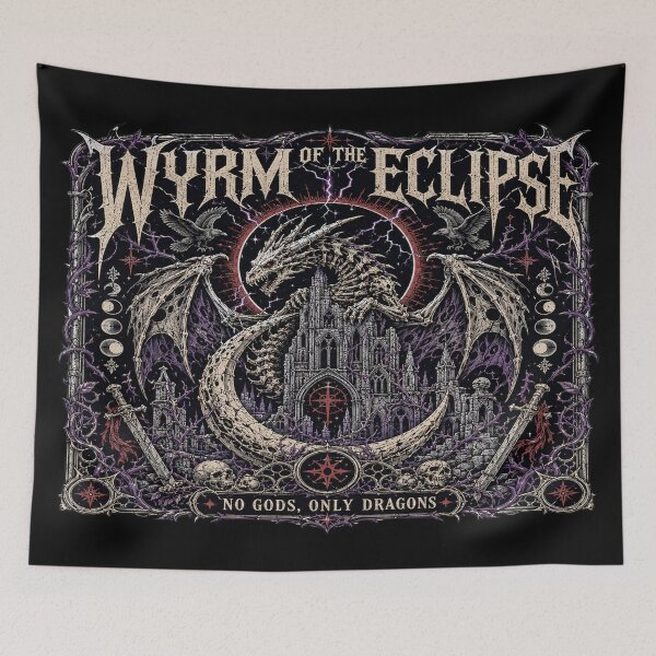 Item preview, Gothic Dragon Cathedral Eclipse Dark Fantasy Art designed and sold by InkspirationGraphics.