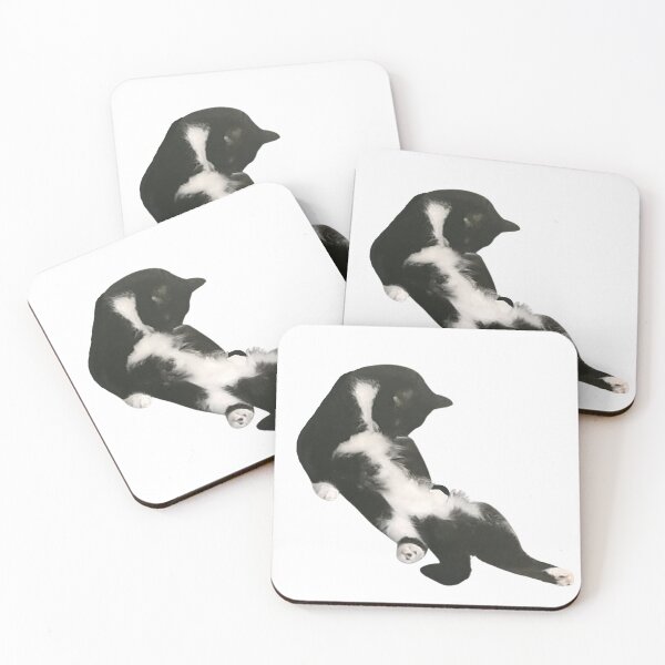 Item preview, Funny Self-Cleaning Relaxed Tuxedo Cat In A Weird Pose designed and sold by CamilasPrints.