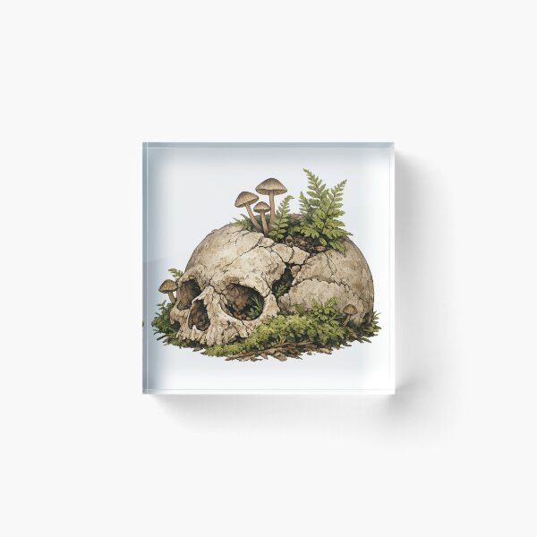 Item preview, Mossy Skull Mushrooms Dark Nature Decay Gothic Design designed and sold by irfanshikh.