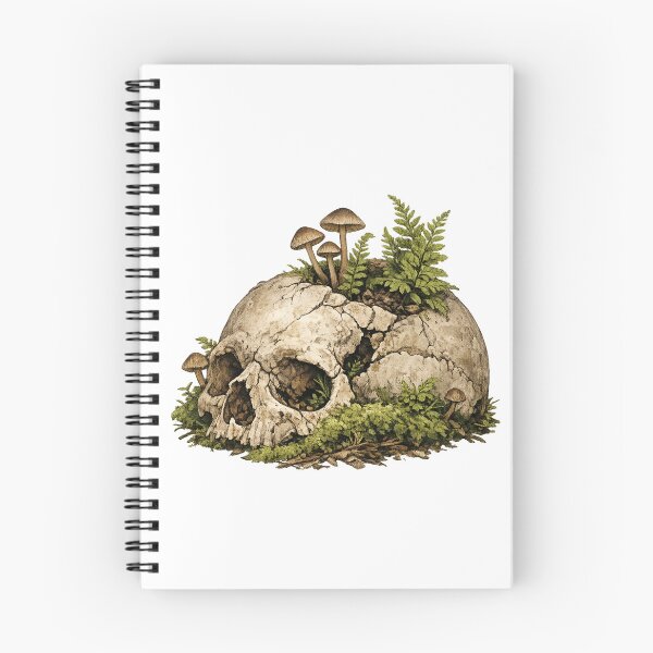 Item preview, Mossy Skull Mushrooms Dark Nature Decay Gothic Design designed and sold by irfanshikh.