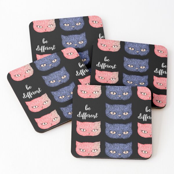 Item preview, Moody Blue Cat Faces Be Different Art designed and sold by Piotrek0001.