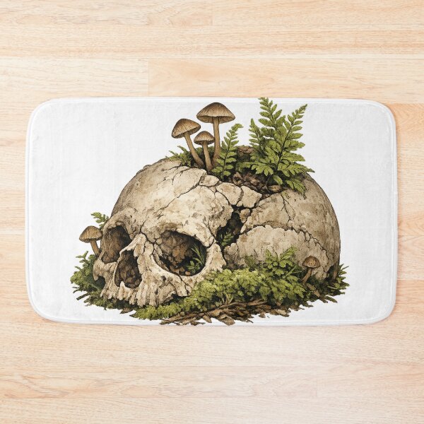 Item preview, Mossy Skull Mushrooms Dark Nature Decay Gothic Design designed and sold by irfanshikh.
