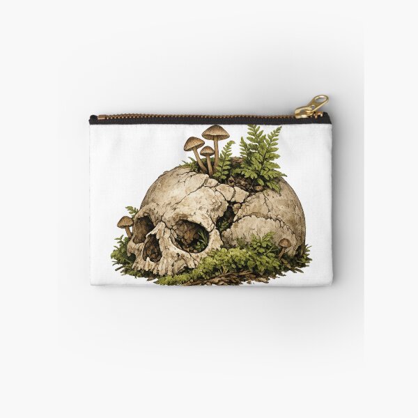 Item preview, Mossy Skull Mushrooms Dark Nature Decay Gothic Design designed and sold by irfanshikh.