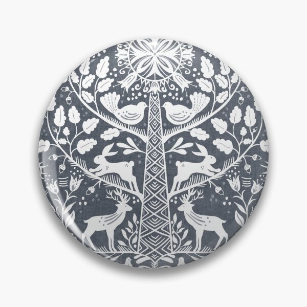 Item preview, Lithiuanian Ethnic Traditional Nordic Folk Tree Slate Blue designed and sold by RenattaZare.