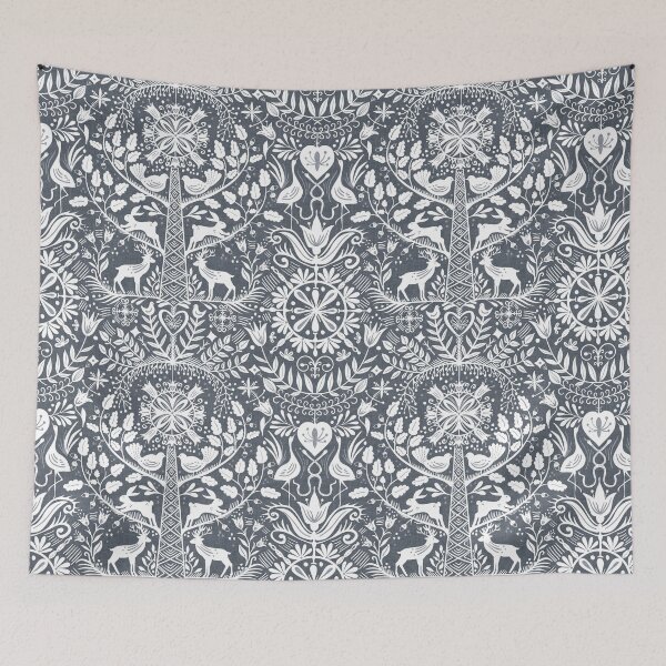 Item preview, Lithiuanian Ethnic Traditional Nordic Folk Tree Slate Blue designed and sold by RenattaZare.