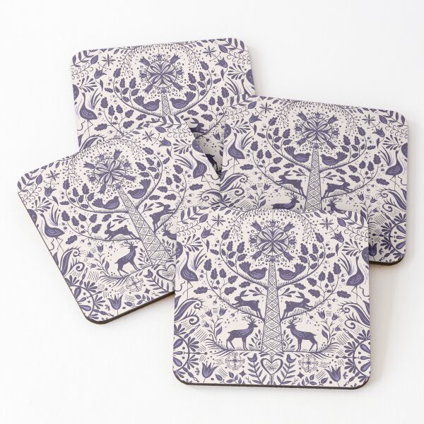 Item preview, Lithiuanian Ethnic Traditional Nordic Folk Tree Royal Purple designed and sold by RenattaZare.