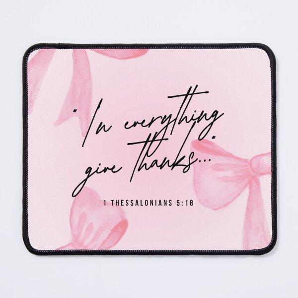 Item preview, In Everything Give Thanks Pink Bow Watercolor Print designed and sold by ⭐ AURA STUDIO.